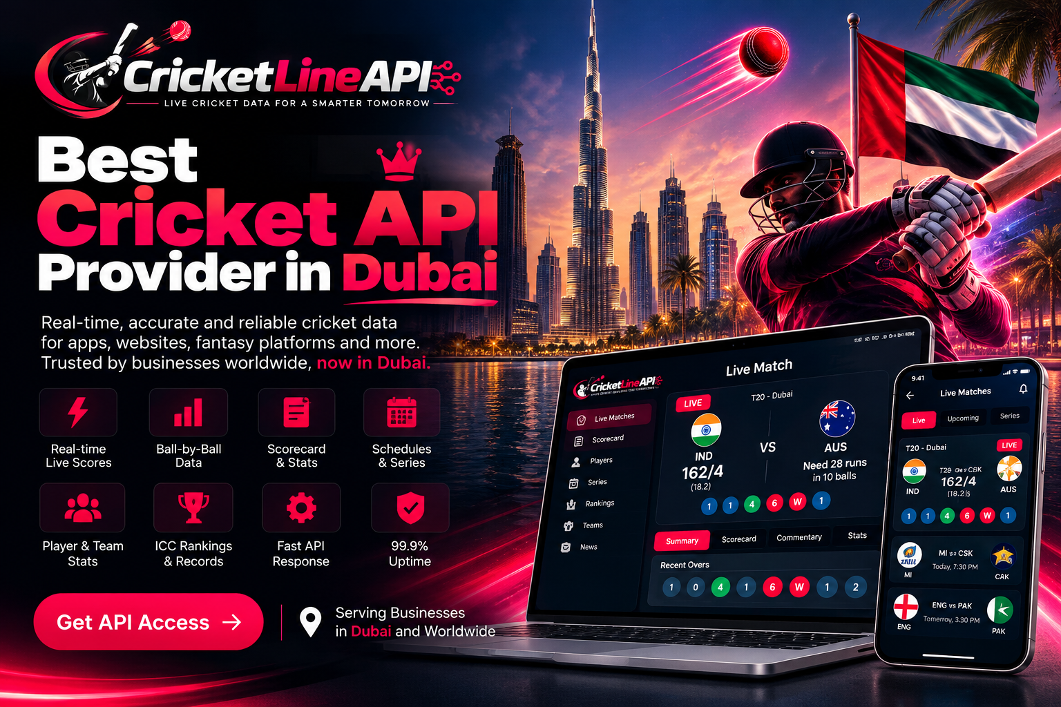 Best Cricket API Provider in Dubai: Live Odds, Scores & Data for 2026