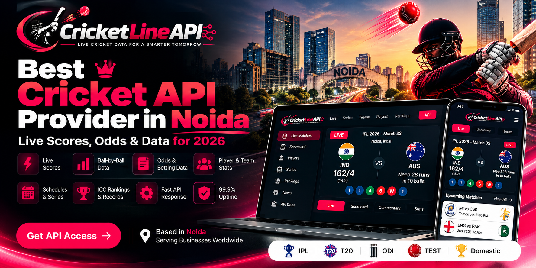 Best Cricket API Provider in Noida: Live Scores, Odds & Data for 2026